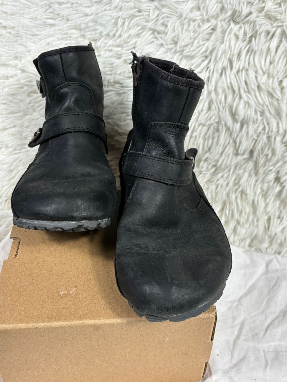 Merrell Women's Haven Duo Waterproof Ankle Leather Black Boots Size 6.5